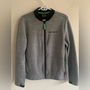 Porsche Drivers Selection Fleece Full Zip Sweatshirt Sweater Men’s Small 40 Gray